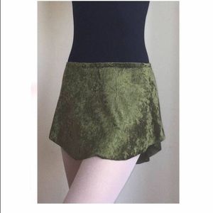 Rina Dancewear Olive Green Velvet Skirt S/XS